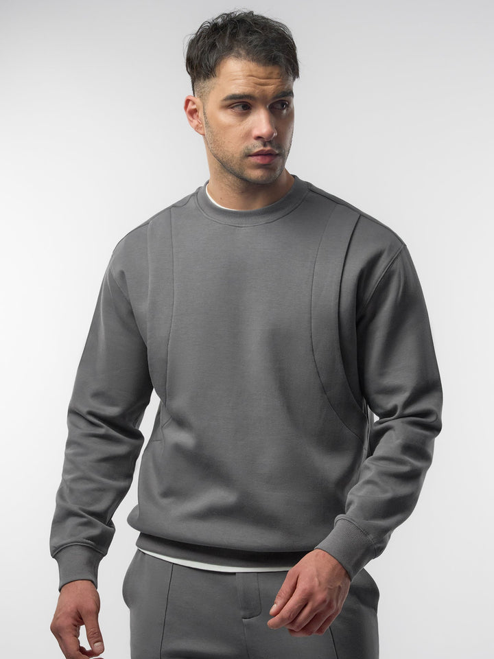 Cozyspacer Layered Sweatshirt And Wide Leg Pants Set