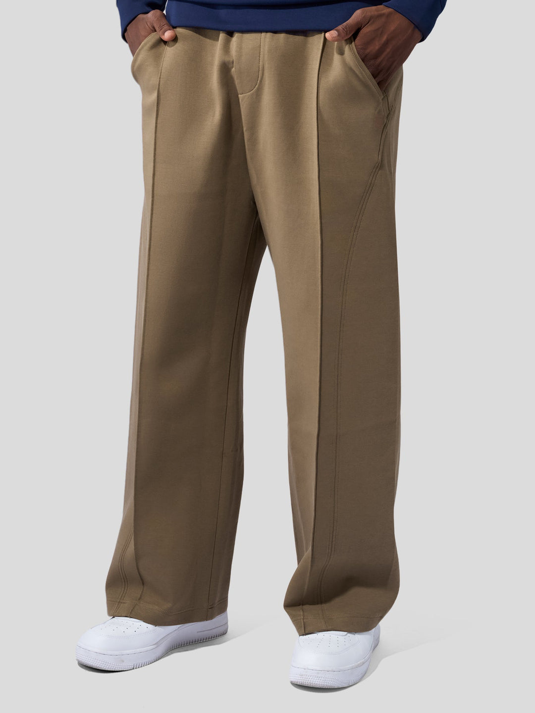 Cozyspacer Layered Sweatshirt And Wide Leg Pants Set