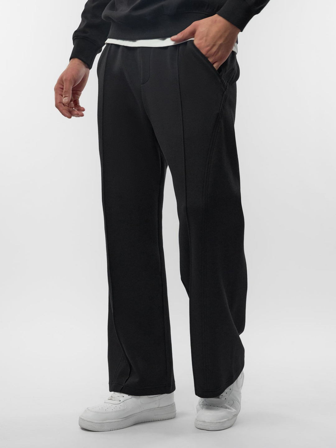 Cozyspacer Suedepatch Sweatshirt And Wide Leg Pants Set