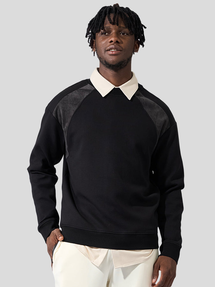 Cozyspacer Suedepatch Sweatshirt And Wide Leg Pants Set