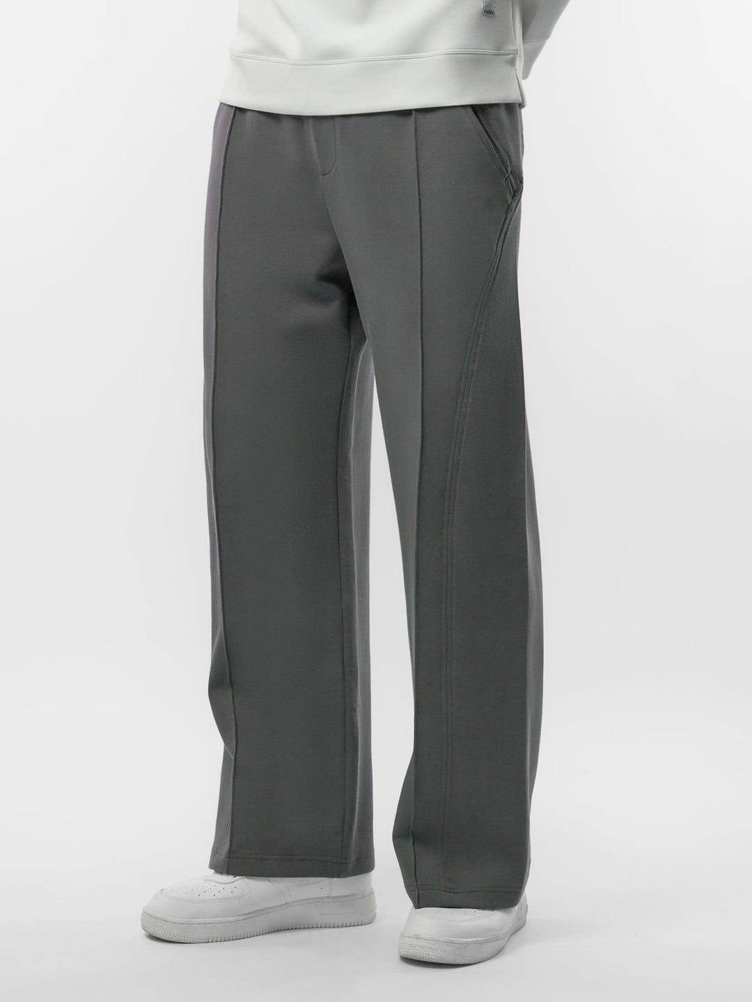 Cozyspacer Layered Sweatshirt And Wide Leg Pants Set