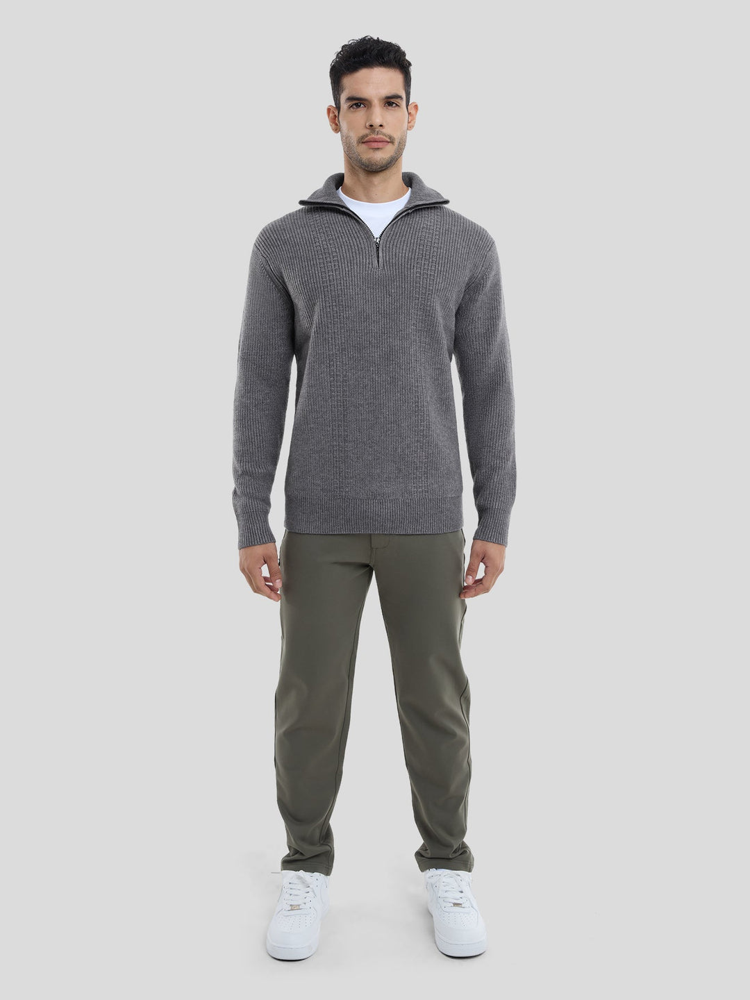 GentleKnit Half-Zip High Collar Sweater