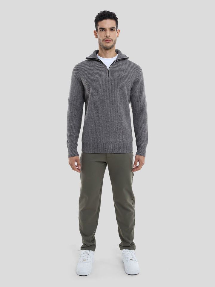 GentleKnit Half-Zip High Collar Sweater