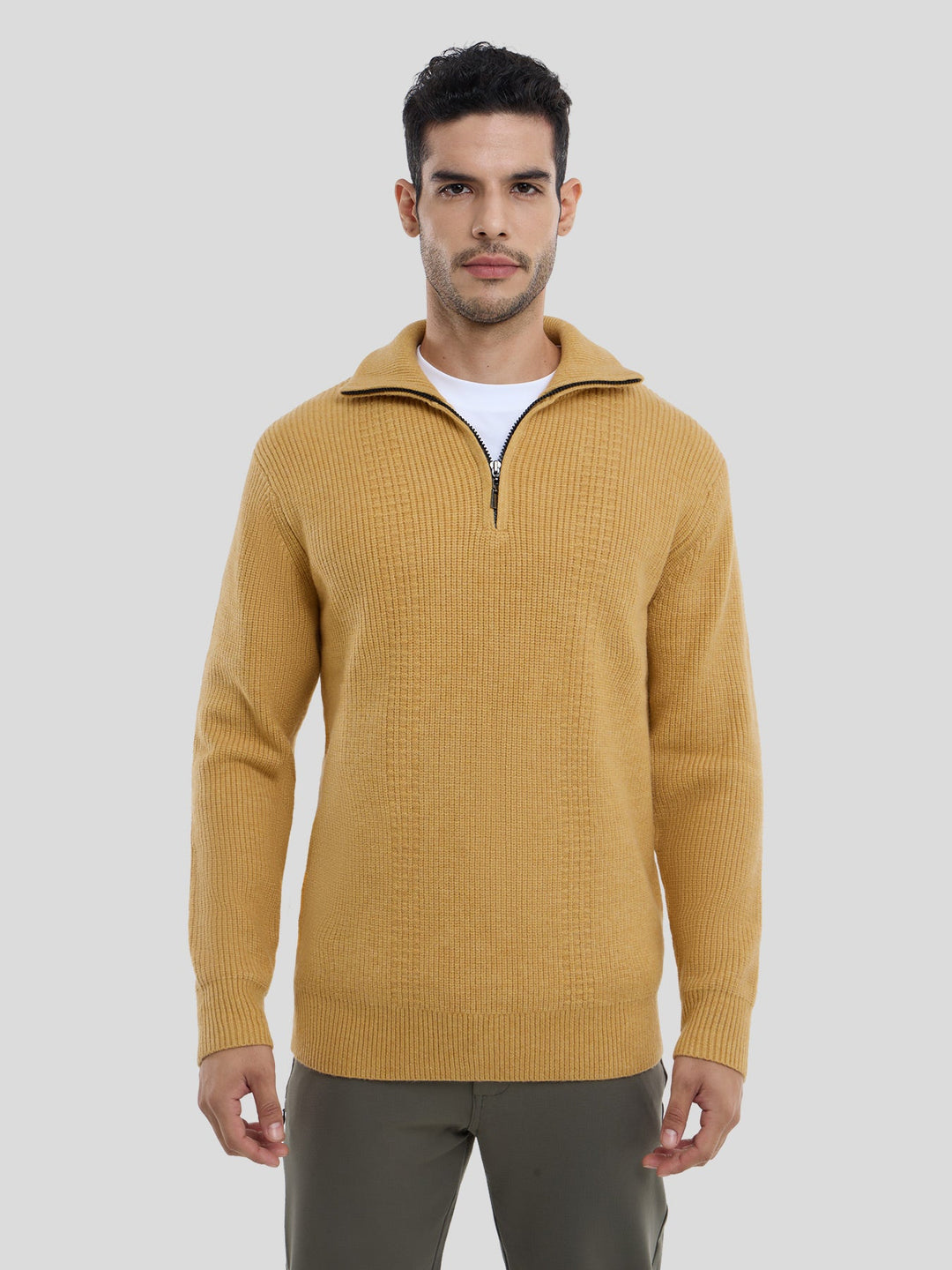 GentleKnit Half-Zip High Collar Sweater