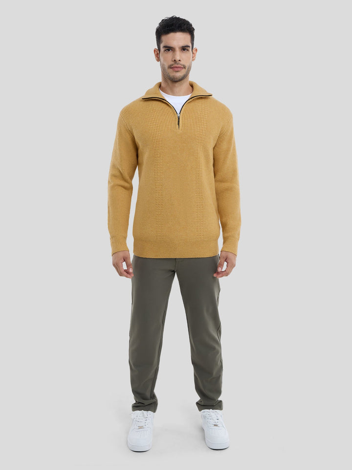 GentleKnit Half-Zip High Collar Sweater
