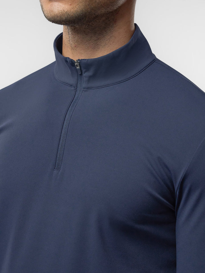 SmoothBlend Half Zip Mock Neck Tee: Zip Same Color