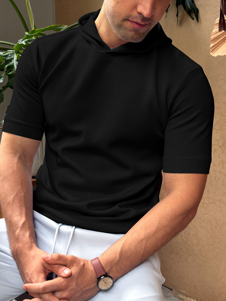 Modal Blend Short Sleeve Hoodie