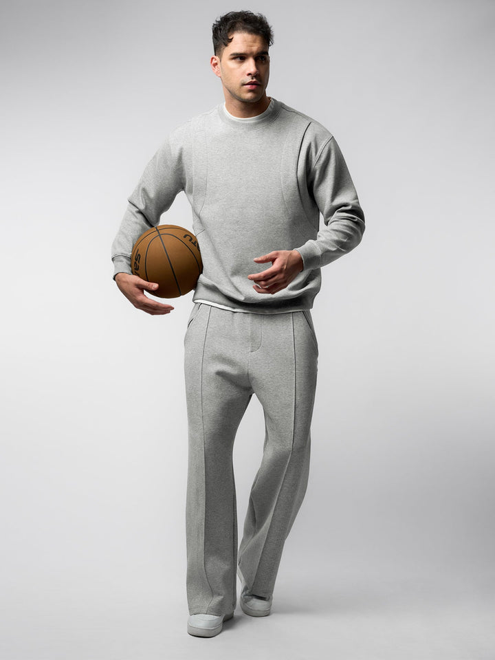Cozyspacer Layered Sweatshirt And Wide Leg Pants Set