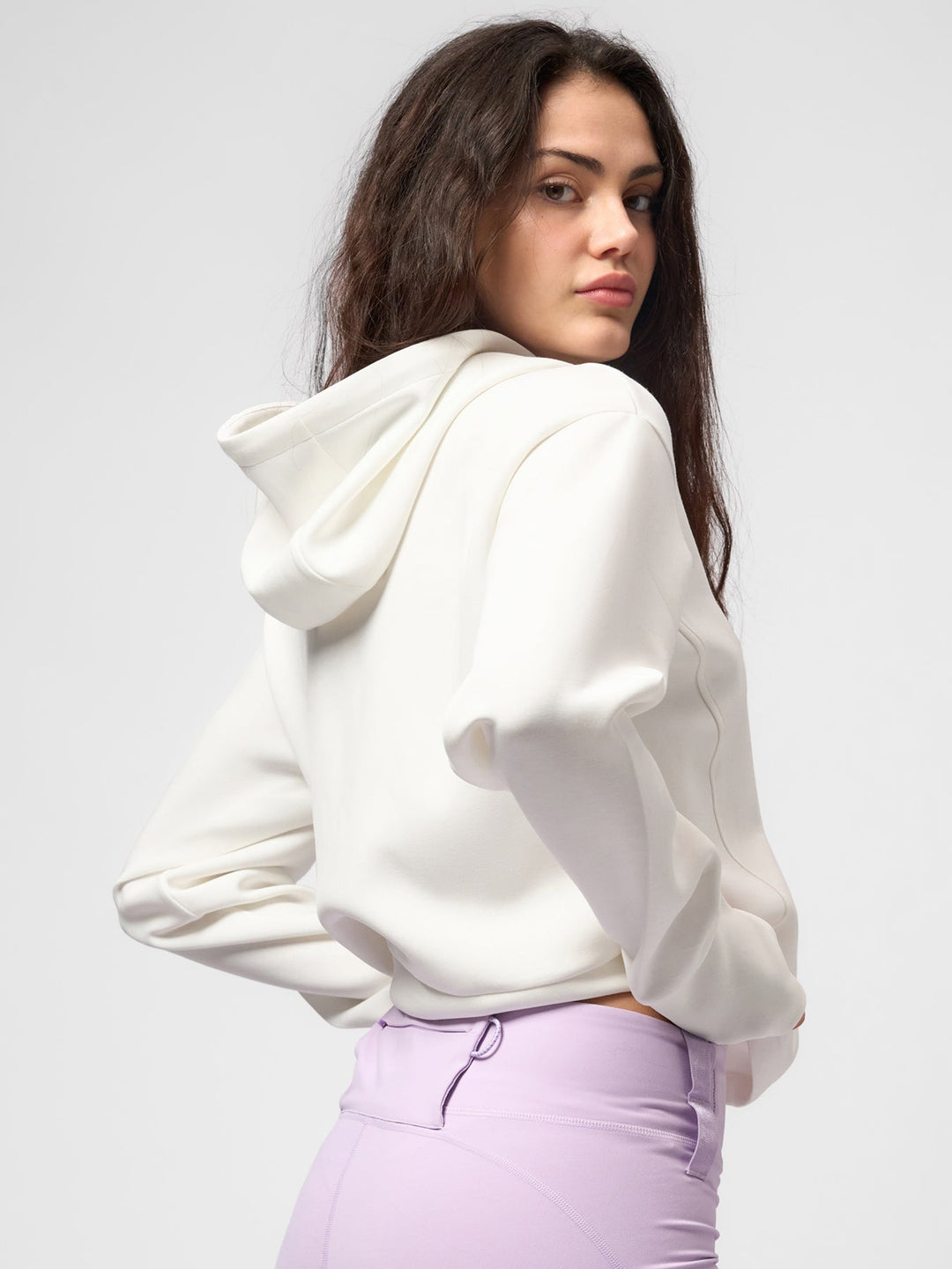 Modal Blend Panel Hoodie with Thumbholes