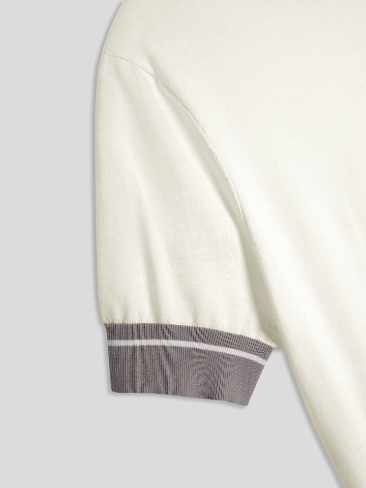 CoolKnit Color Blocked Cuffs Short Sleeve Knitted T-Shirt