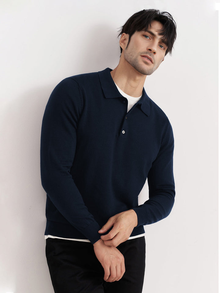 GentleKnit Buttoned Collar Sweater Polo