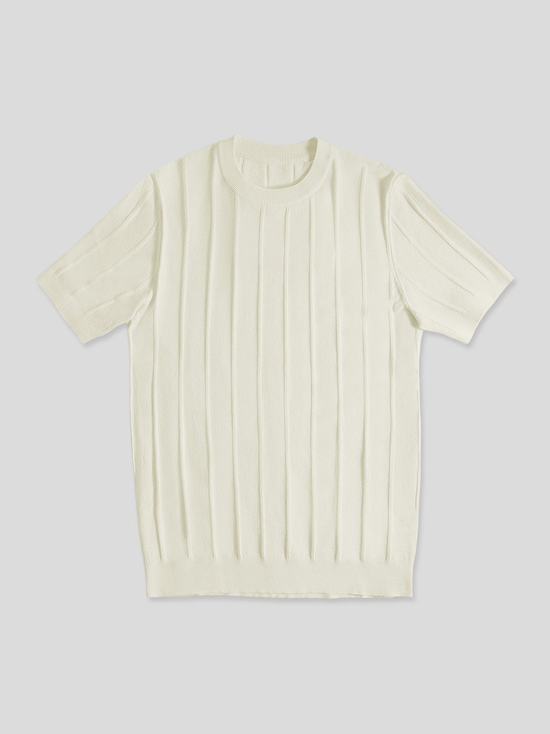 GentleKnit Breathable Striped Short Sleeve Knitted T-Shirt