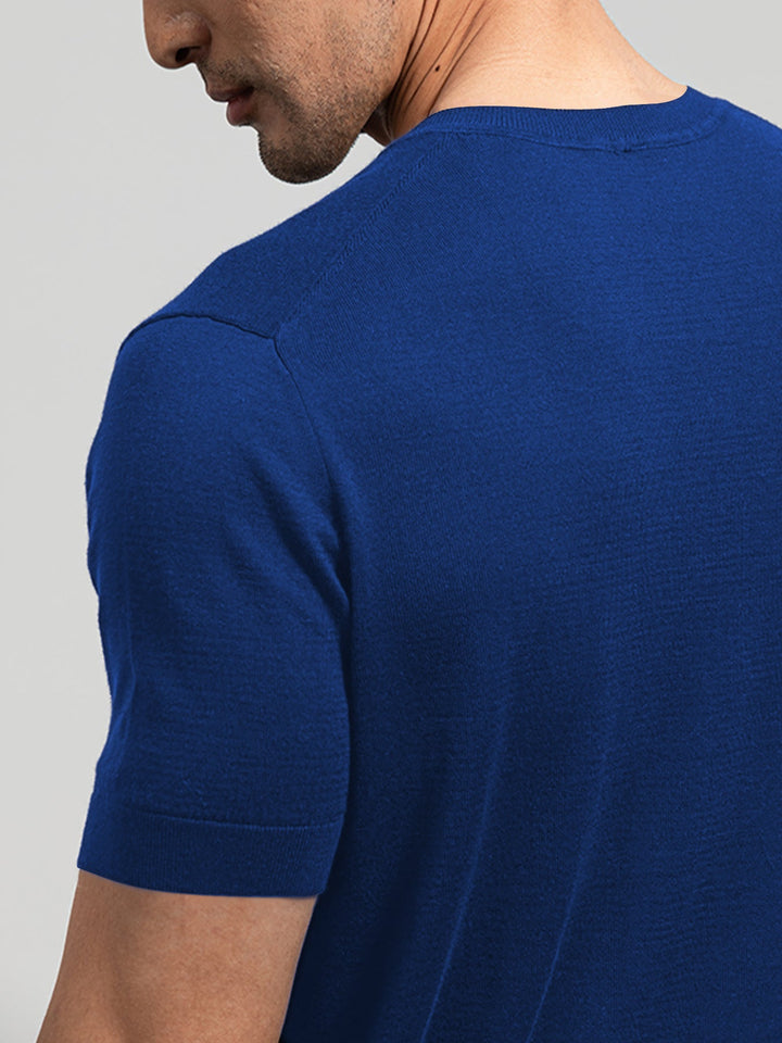 GentleKnit Short Sleeve V-neck Knitted T-Shirt