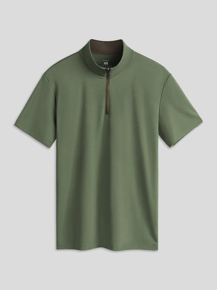 SmoothBlend Half Zip Mock Neck Short Sleeve Tee