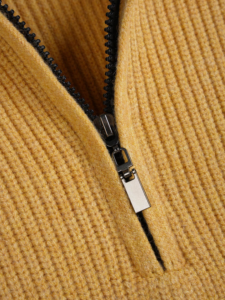 GentleKnit Half-Zip High Collar Sweater