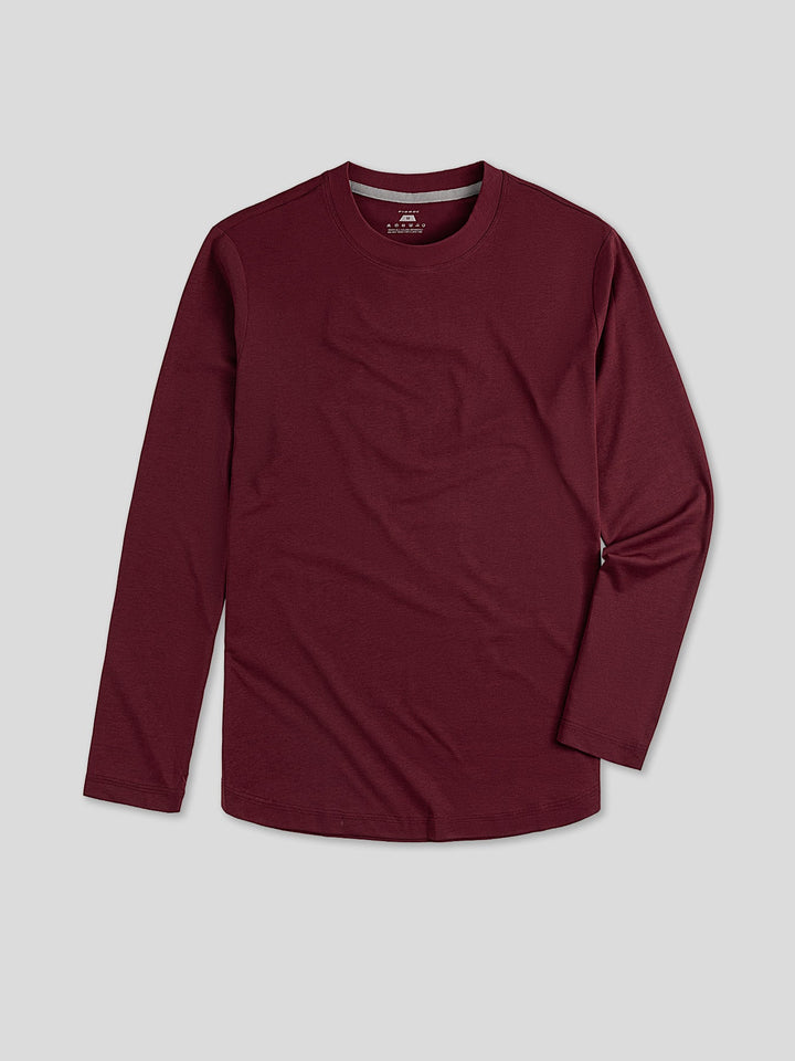 StaySmooth Long Sleeve Curve Hem Tee: Slim Fit
