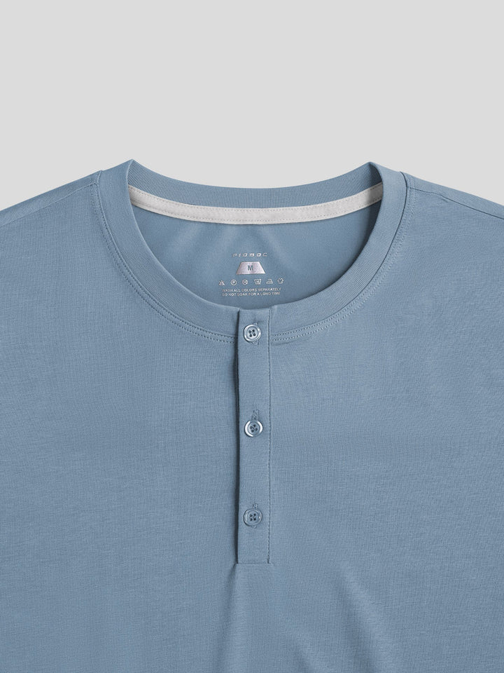 StaySmooth Long Sleeve Henley Drop-Cut Tee