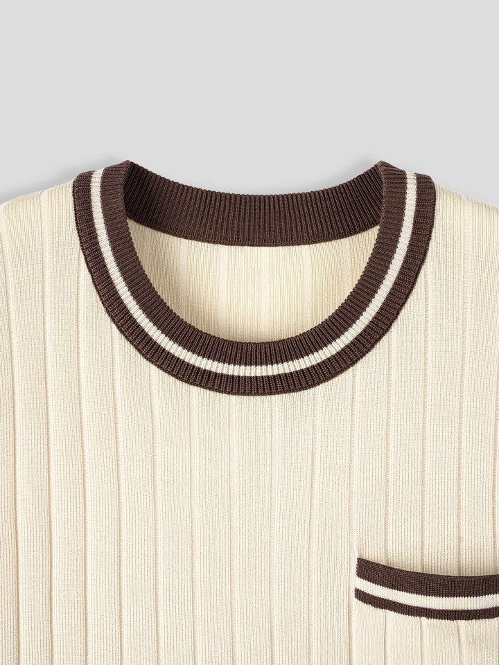 GentleKnit Vintage Style Short Sleeve Knitted T-Shirt