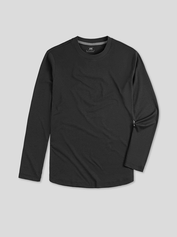 StaySmooth Long Sleeve Curve Hem Tee: Slim Fit
