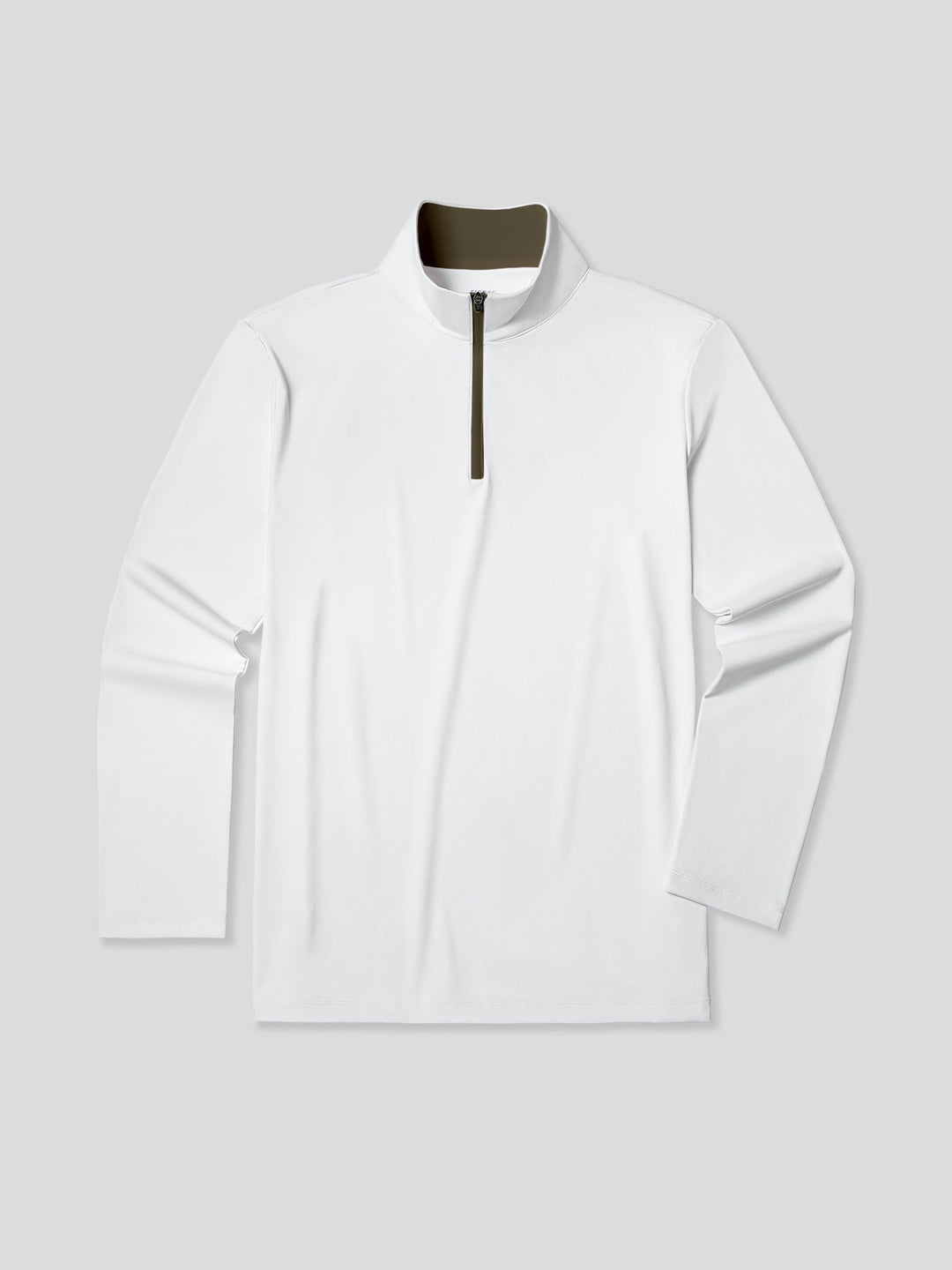 SmoothBlend Slim Fit Half Zip Mock Neck Tee: Zip Contrast Color