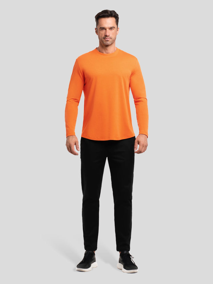 StaySmooth Long Sleeve Curve Hem Tee: Slim Fit