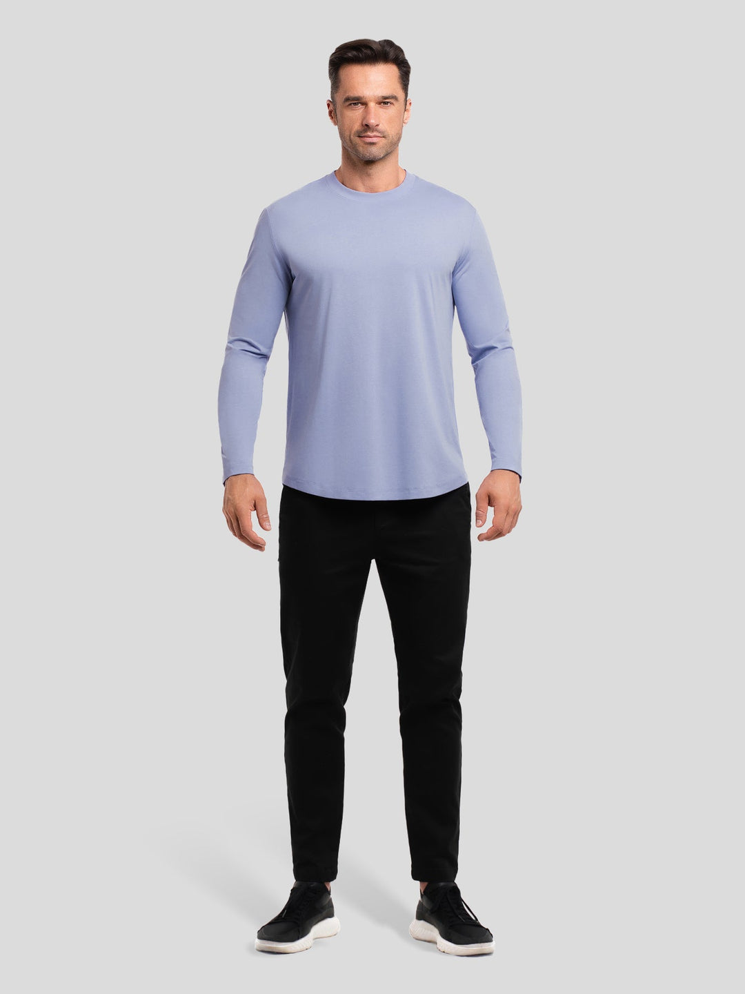 StaySmooth Long Sleeve Curve Hem Tee: Slim Fit