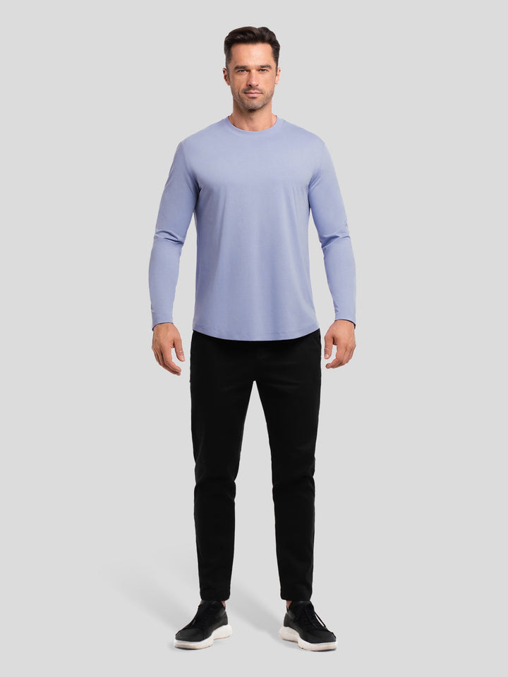 StaySmooth Long Sleeve Curve Hem Tee: Slim Fit