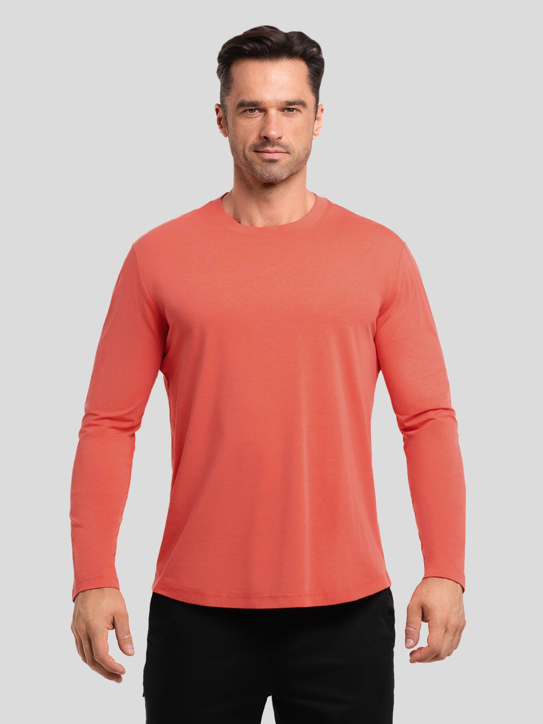 StaySmooth Long Sleeve Curve Hem Tee: Slim Fit
