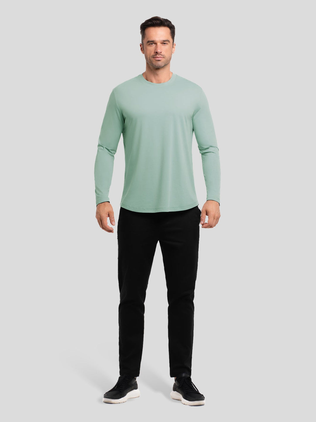 StaySmooth Long Sleeve Curve Hem Tee: Slim Fit