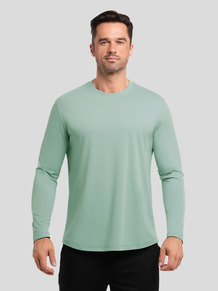 StaySmooth Long Sleeve Curve Hem Tee: Slim Fit