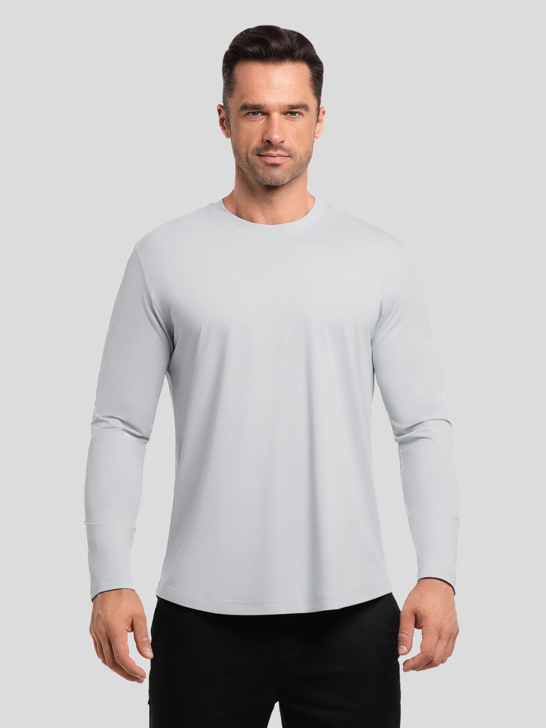 StaySmooth Long Sleeve Curve Hem Tee: Slim Fit