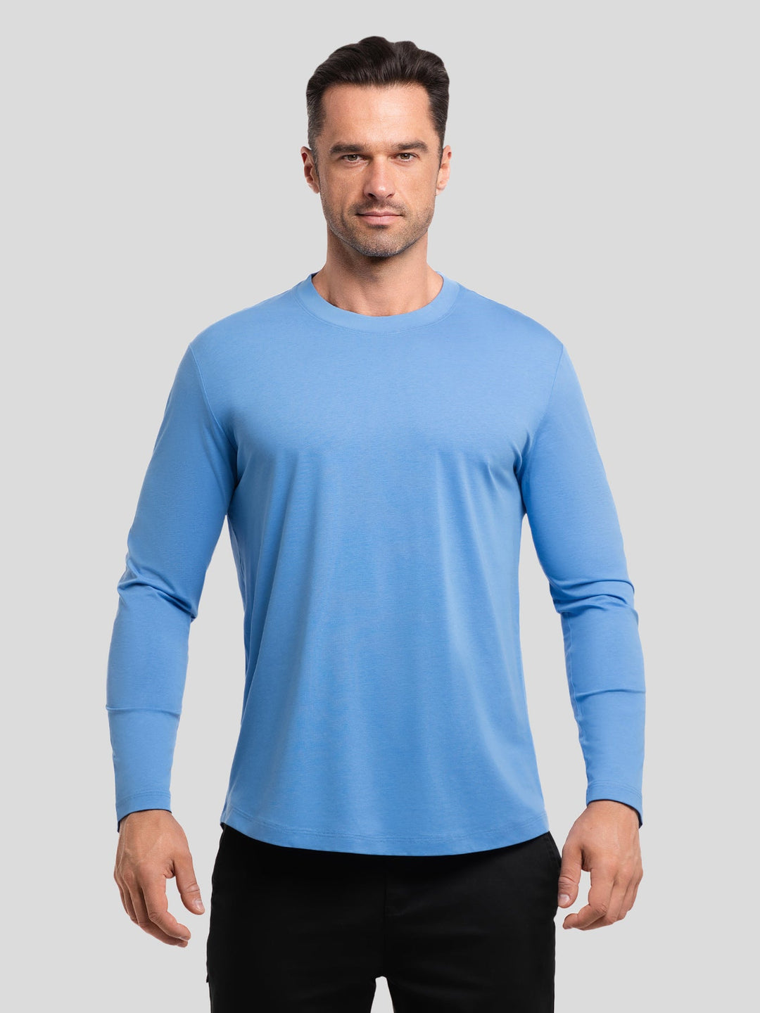 StaySmooth Long Sleeve Curve Hem Tee: Slim Fit