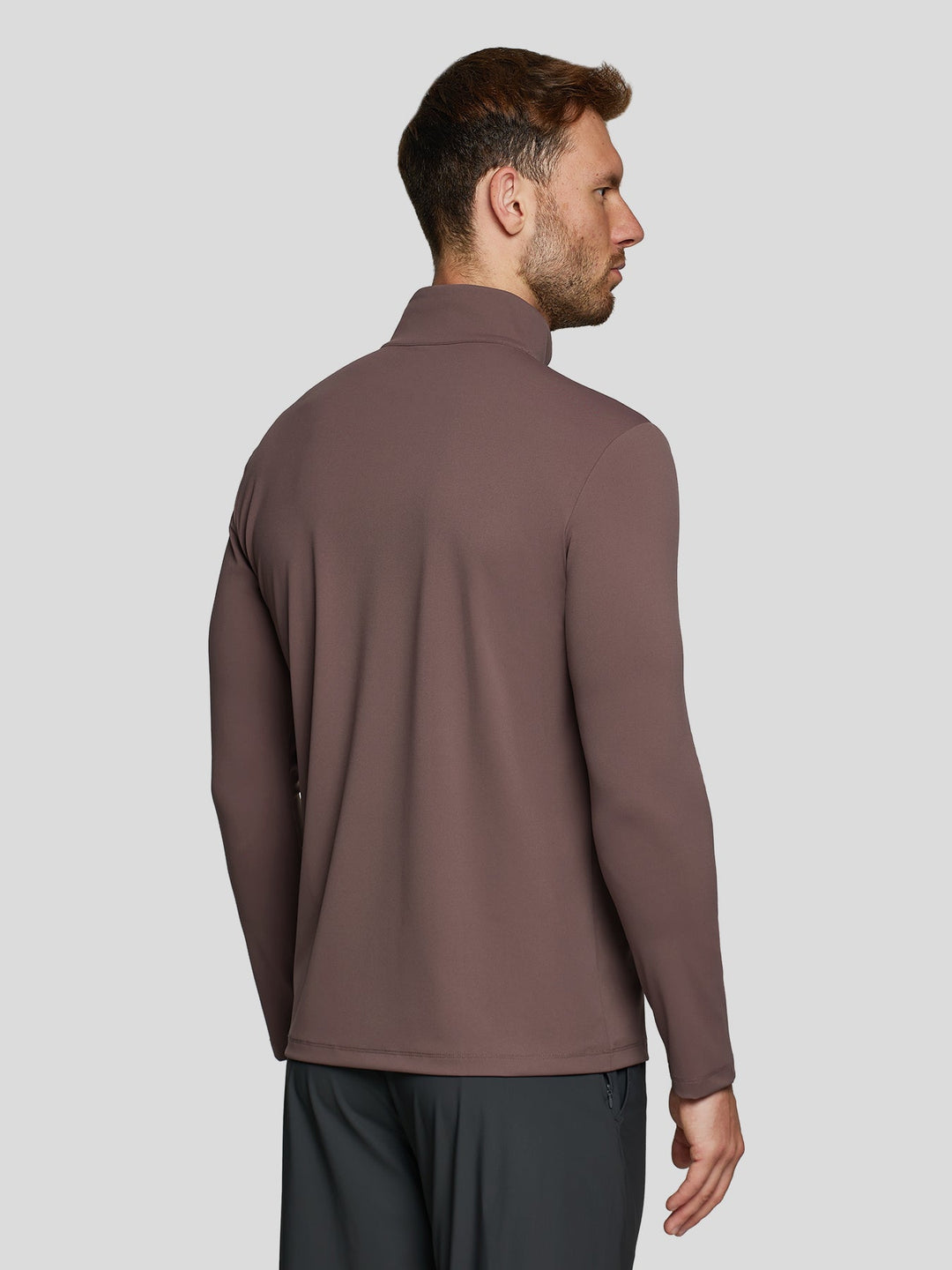 SmoothBlend Half Zip Mock Neck Tee: Zip Same Color