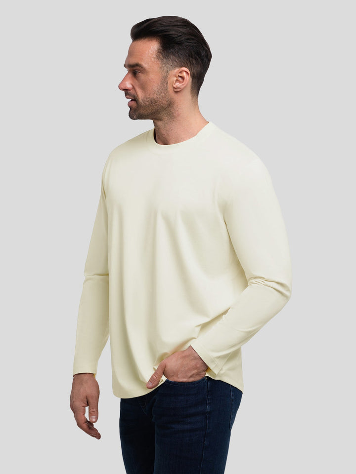 StaySmooth Long Sleeve Curve Hem Tee: Slim Fit