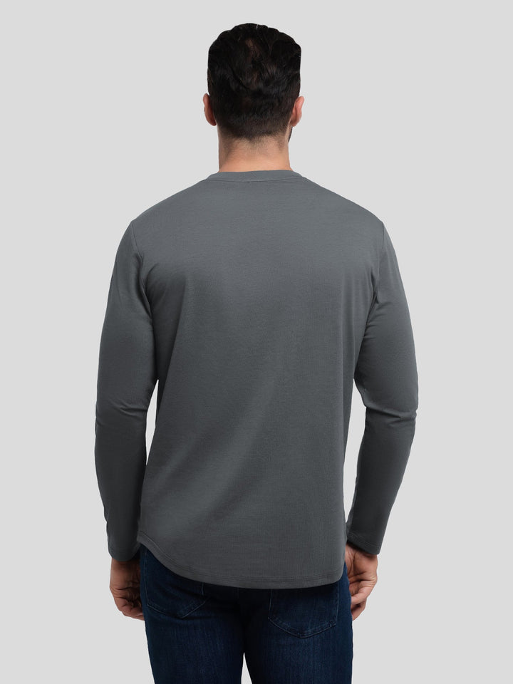 StaySmooth Long Sleeve Henley Drop-Cut Tee