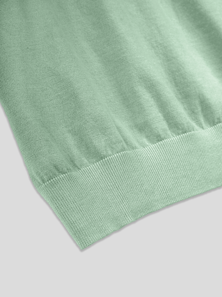 CoolKnit Color Blocked Cuffs Short Sleeve Knitted T-Shirt