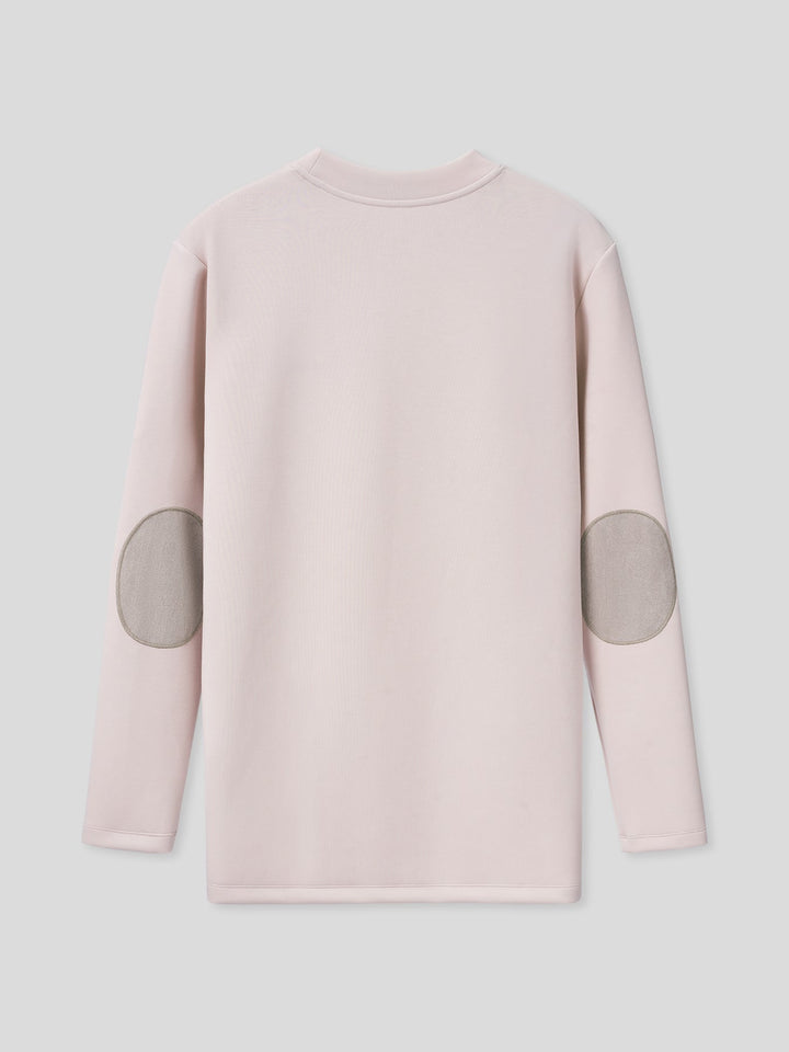 Modal Blend Elbow Patch Long Sleeve Tee:Slim Fit