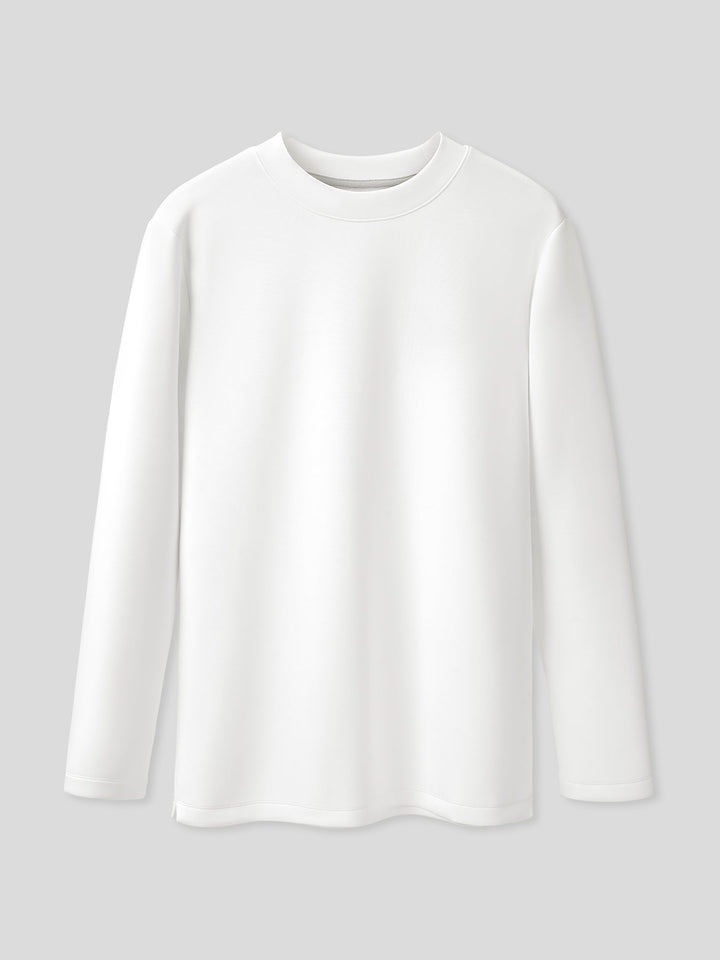 Modal Blend Elbow Patch Long Sleeve Tee:Classic Fit