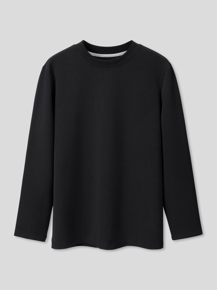 Modal Blend Elbow Patch Long Sleeve Tee:Classic Fit