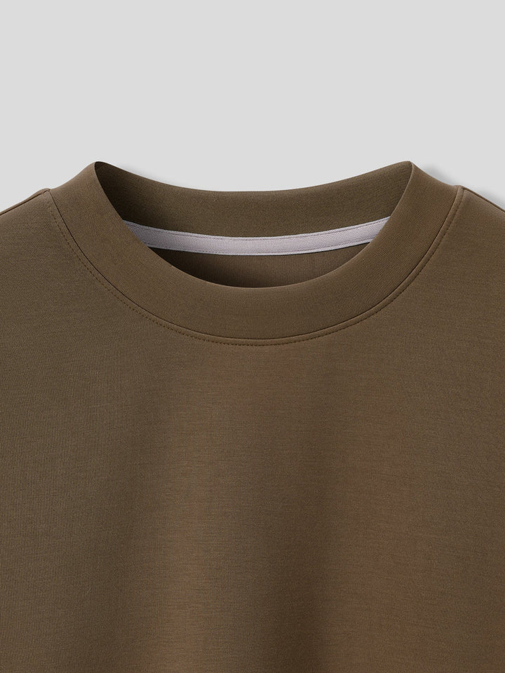 Modal Blend Elbow Patch Long Sleeve Tee:Slim Fit