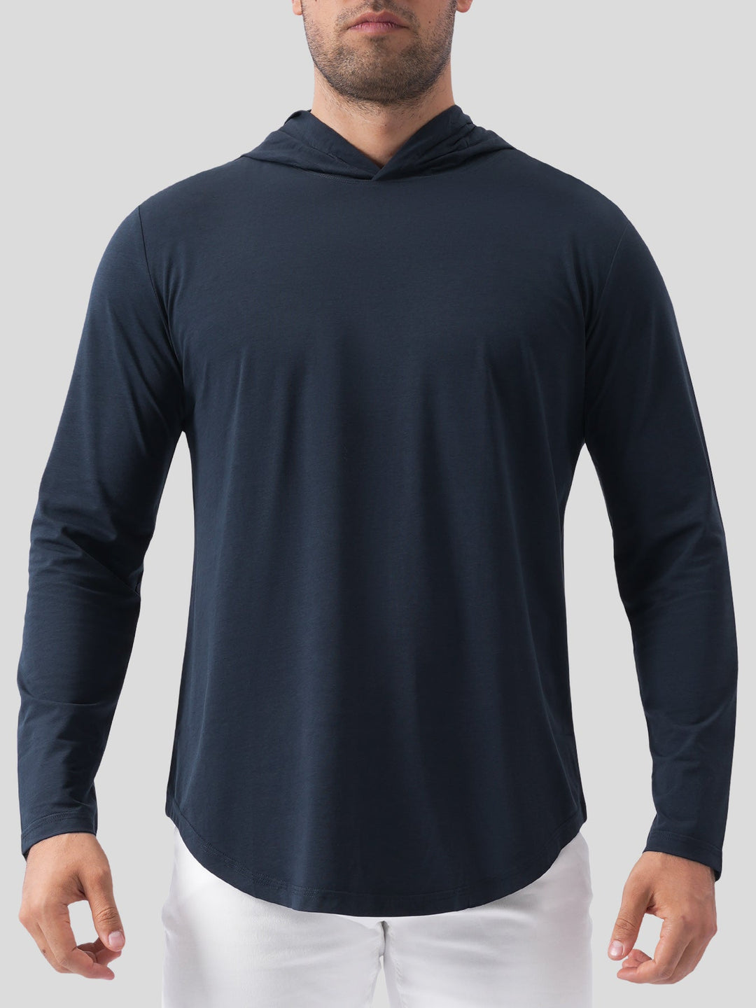 StaySmooth Long Sleeve Hooded Drop-Cut Tee