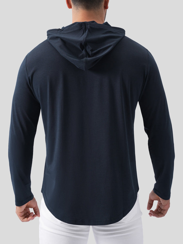 StaySmooth Long Sleeve Hooded Drop-Cut Tee