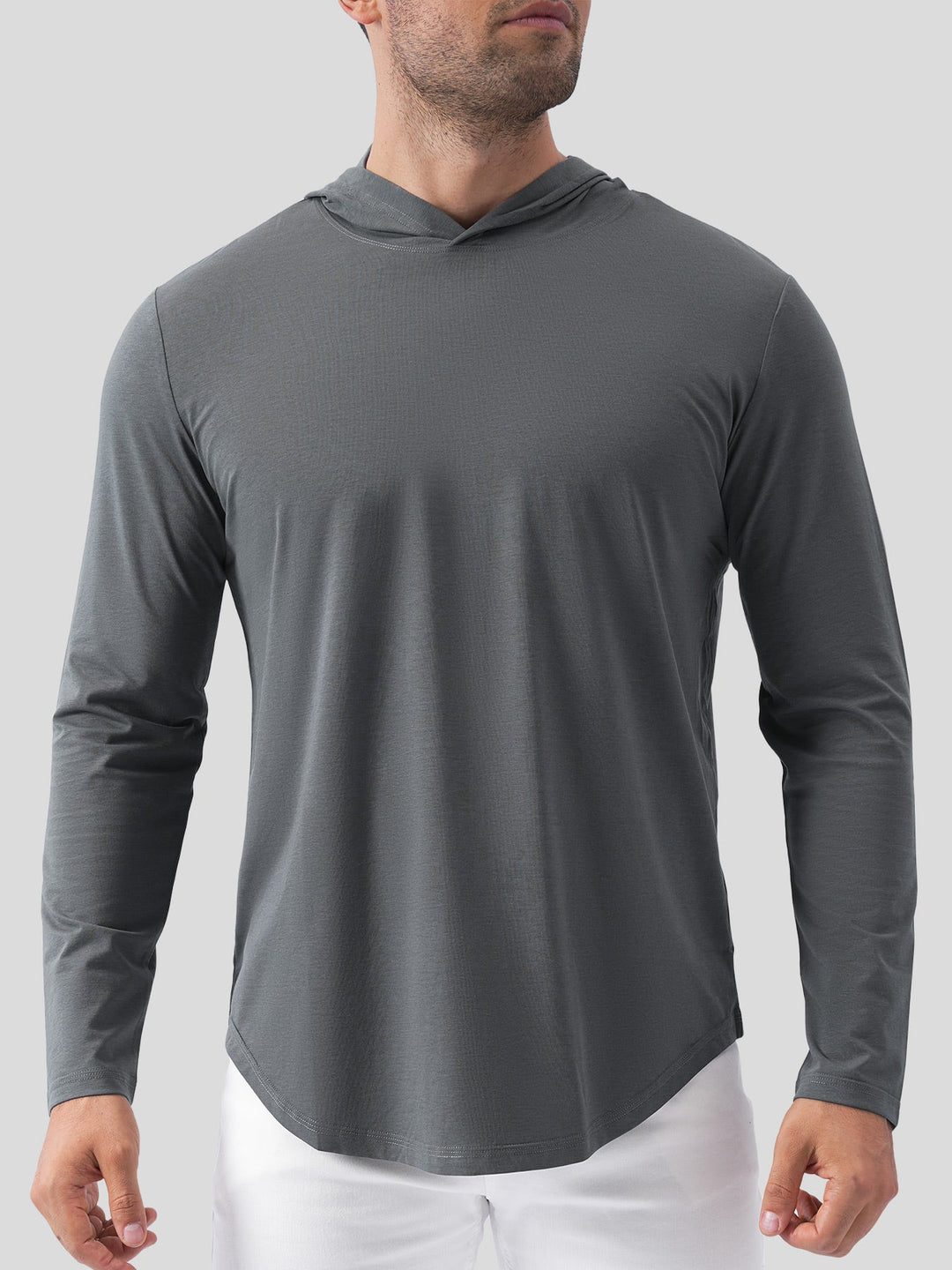 StaySmooth Long Sleeve Hooded Drop-Cut Tee