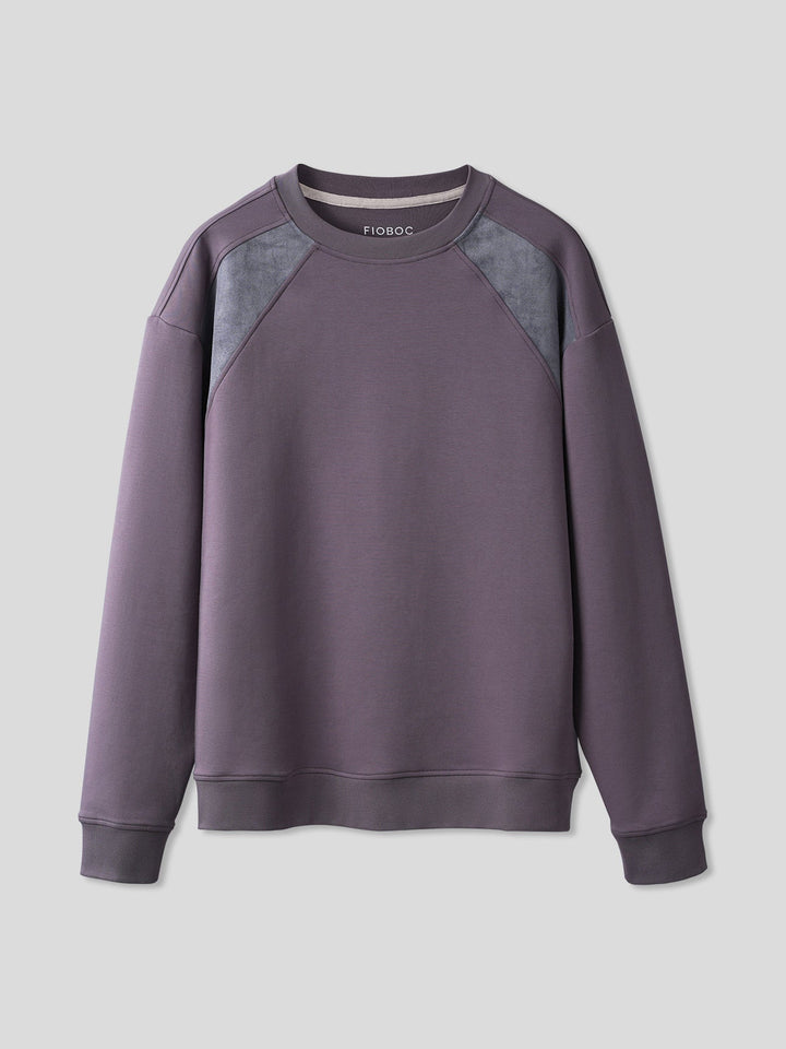 Cozyspacer Suedepatch Sweatshirt And Wide Leg Pants Set