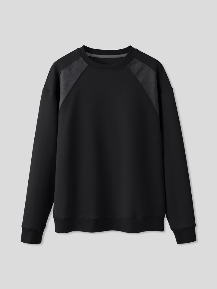 Cozyspacer Suedepatch Sweatshirt And Wide Leg Pants Set