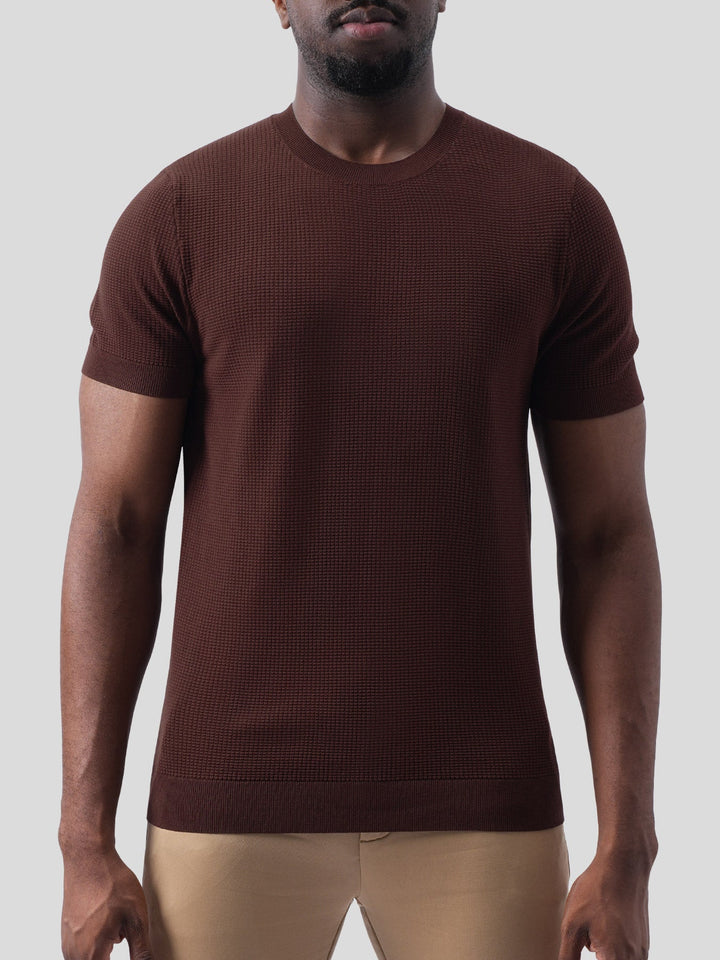 GentleKnit Honeycomb Short Sleeve Knitted T-Shirt