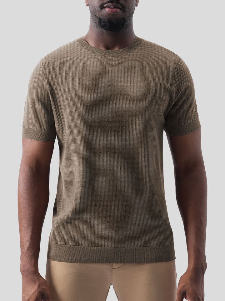 GentleKnit Honeycomb Short Sleeve Knitted T-Shirt