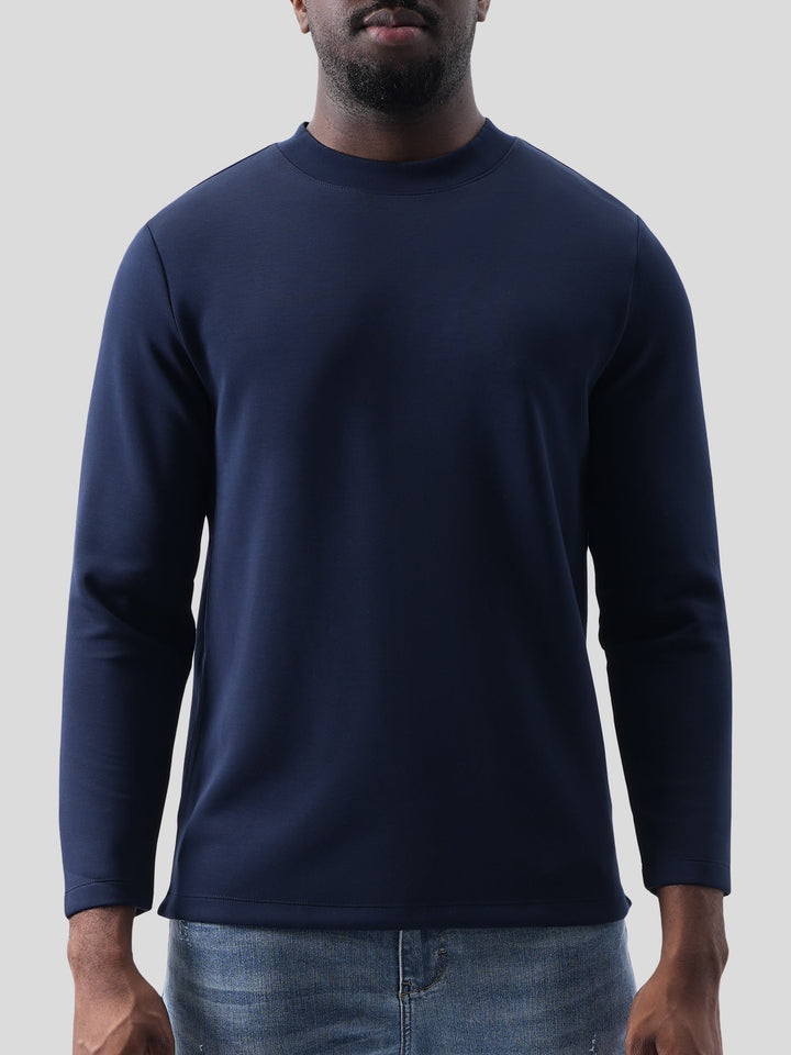Modal Blend Elbow Patch Long Sleeve Tee:Classic Fit