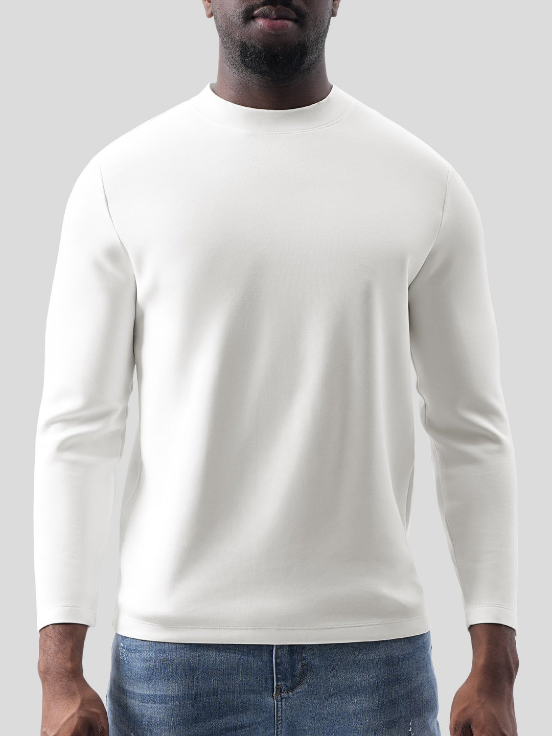 Modal Blend Elbow Patch Long Sleeve Tee:Classic Fit