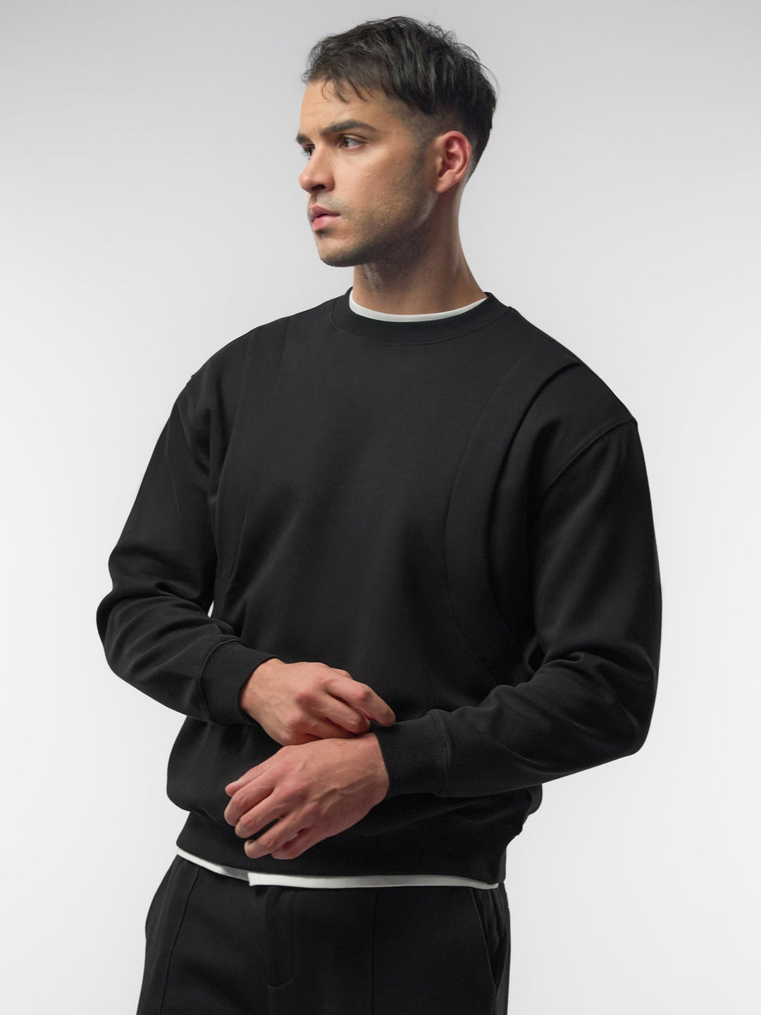Cozyspacer Layered Sweatshirt And Wide Leg Pants Set